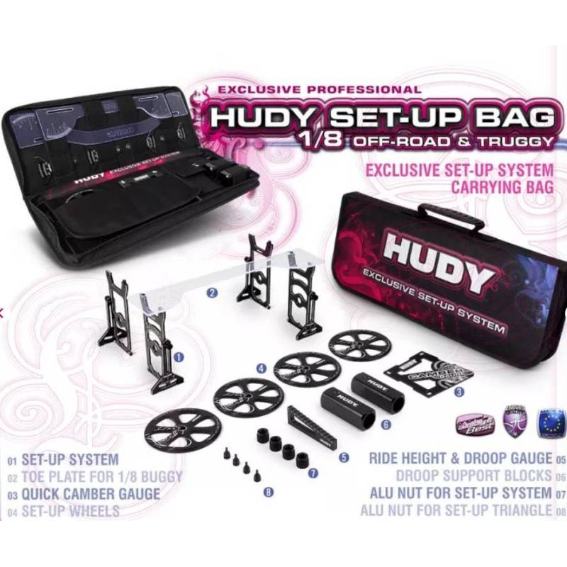 SET DE HERRAMIENTAS DE MONTAJE + BOLSA DE TRANSPORTE - PARA COCHES TODOTERRENO 1/8 - HUDY SET DE HERRAMIENTAS DE MONTAJE + BOLSA DE TRANSPORTE - PARA COCHES TODOTERRENO 1/8 - HUDY