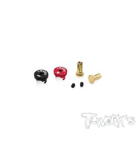 Banana Tworks 5mm con protector Polaridad(Rojo/Negro)- TW-EA-040-5-RB