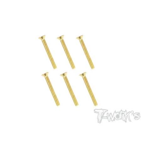 Tornillos Avellanados Dorados 3x25mm (6 uds) - TW-GSS-325C