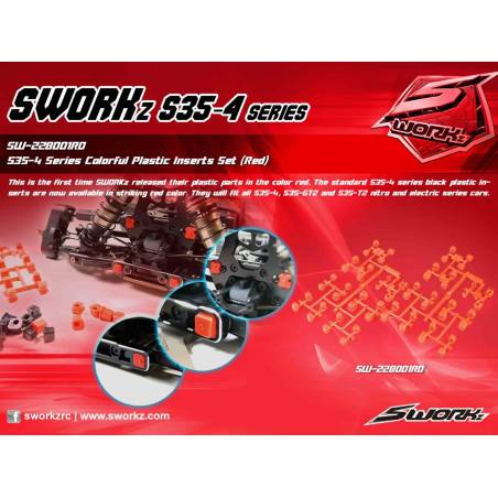 SWORKz Colourful Plastic Inserts Set RED (2Set) - SWORKZ
