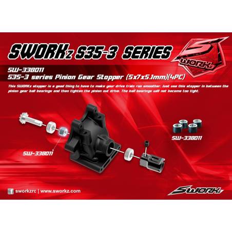 SWORKz Pinion Gear Stopper (5x7x5.1mm)(4PC) - SW338011