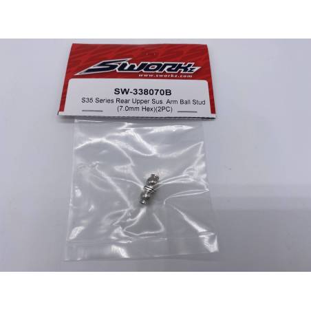 SWORKz Rear Upper Sus. Arm Steel Ball Stud 7mm Hex(2PC) - SW338070B