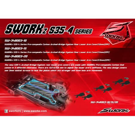 SWORKz Carbon Bridge-System Rear Lower Arm Cover(1mm)(2) - SW34800310