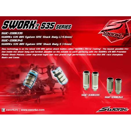 SWORKz BBS System SMC+5.6mm Rear Shock Body L (2) - SWORKZ