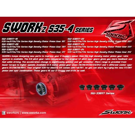 SWORKz High Density Motor Pinion Gear 19T M0,8 SW33811719