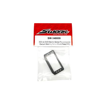 SWORKz Pro-composite Carbon Steering Servo Mount Plate SW348009