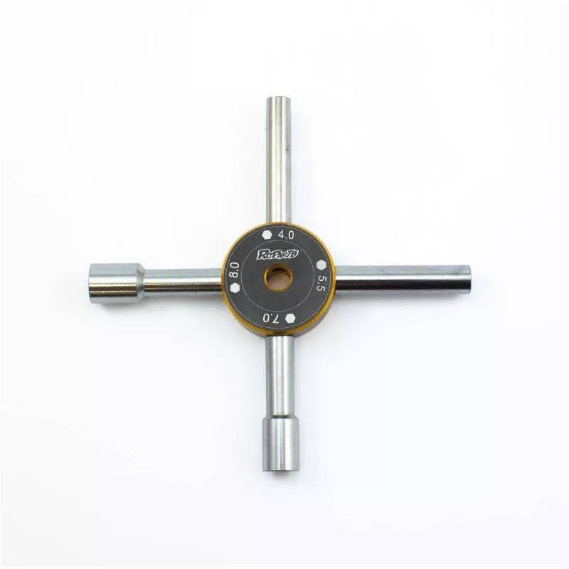 4-in-1 CROSS WRENCH 4.0//5.5/7.0/8.0mm - RC PARTS - RC11105 4-in-1 CROSS WRENCH 4.0//5.5/7.0/8.0mm - RC PARTS - RC11105