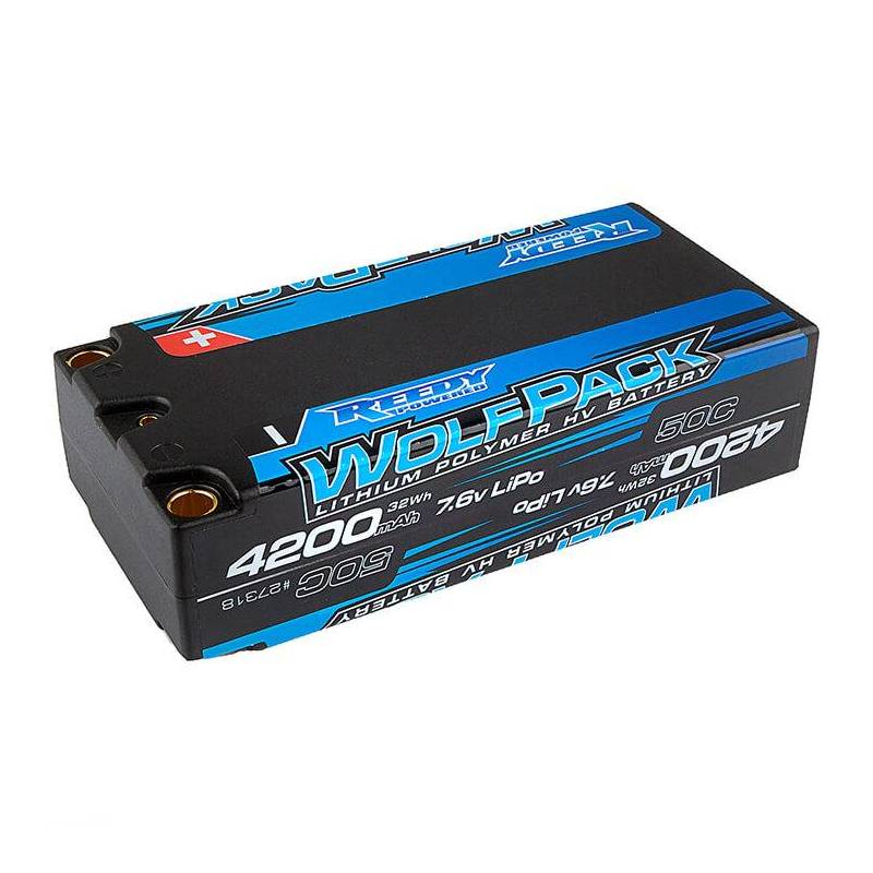 WOLFPACK HV-LIPO 4200MAH 50C 7.6V LIPO SHORTY BATTERY - REEDY - 27318 WOLFPACK HV-LIPO 4200MAH 50C 7.6V LIPO SHORTY BATTERY - REEDY - 27318