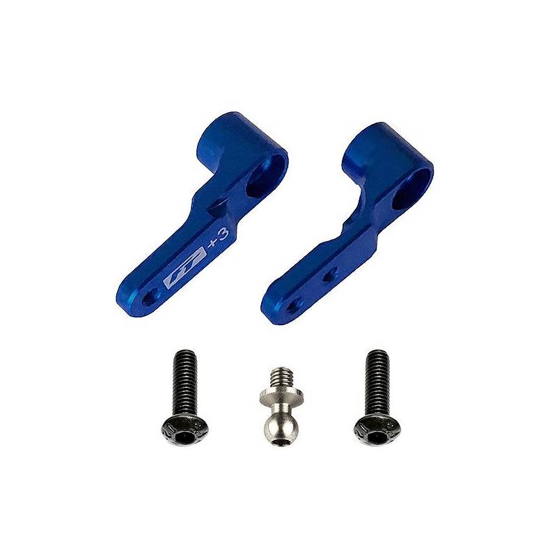 B6.3 FT STEERING BELLCRANK +3MM BLUE - ASSOCIATED