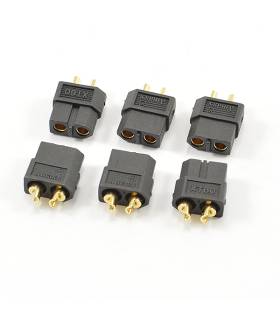 XT-60 BLACK FEMALE CONNECTORS (6PC) - CENTRO - C0351