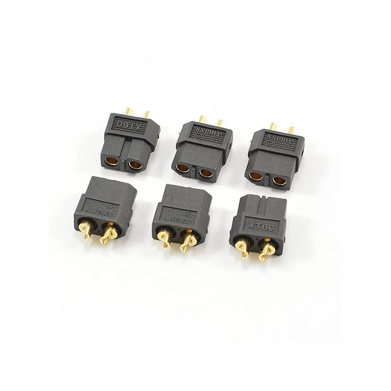 XT-60 BLACK FEMALE CONNECTORS (6PC) - CENTRO - C0351 XT-60 BLACK FEMALE CONNECTORS (6PC) - CENTRO - C0351