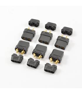 XT-90 BLACK FEMALE CONNECTORS (6PC) - CENTRO - C0356