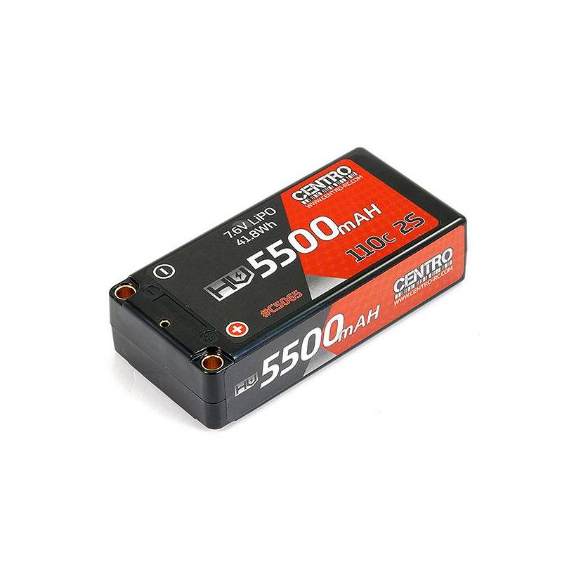 HV 2S 5500MAH 7.6V 110C HARDCASE SHORTY LIPO BATTERY - CENTRO - C5065 HV 2S 5500MAH 7.6V 110C HARDCASE SHORTY LIPO BATTERY - CENTRO - C5065