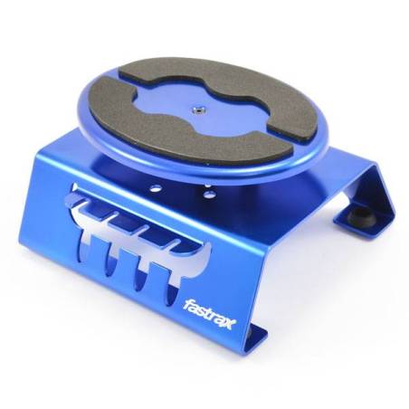 BLUE ALUM LOCKING ROTATING CAR STAND w/MAGNET - FASTRAX