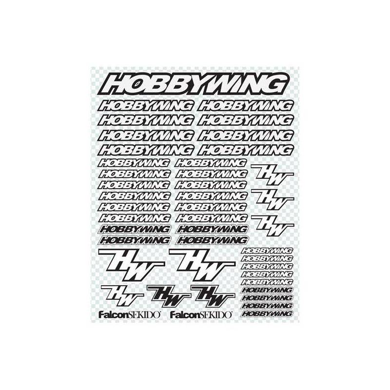 BLACK/WHITE DECAL SHEET - HOBBYWING - D0001BK/W BLACK/WHITE DECAL SHEET - HOBBYWING - D0001BK/W