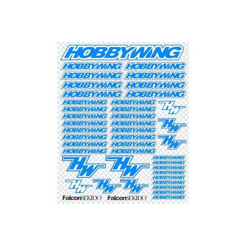 BLUE/WHITE DECAL SHEET - HOBBYWING BLUE/WHITE DECAL SHEET - HOBBYWING