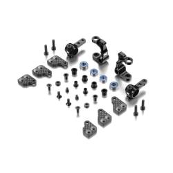 ALU STEERING BLOCKS & C-HUBS WITH BACKSTOP - SET - XRAY
