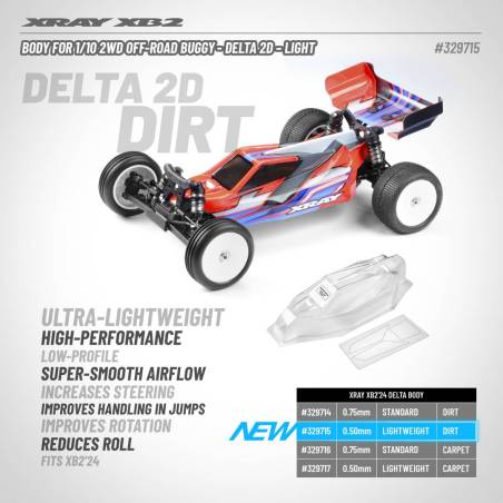 BODY FOR 1/10 2WD OFF-ROAD BUGGY - DELTA 2D - LIGHT - XRAY
