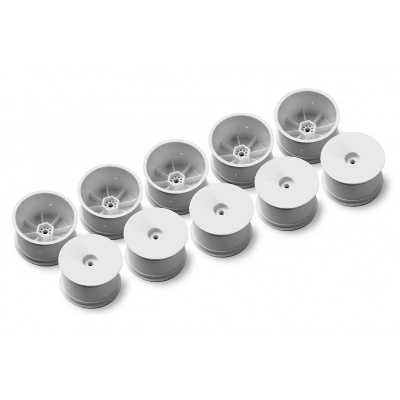 2WD/4WD REAR WHEEL WITH 12MM HEX - WHITE -HARD (10) - XRAY 2WD/4WD REAR WHEEL WITH 12MM HEX - WHITE -HARD (10) - XRAY