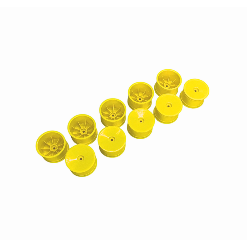 2WD/4WD REAR WHEEL 12MM HEX - YELLOW - HARD (10) - XRAY - 329901-Y 2WD/4WD REAR WHEEL 12MM HEX - YELLOW - HARD (10) - XRAY - 329901-Y