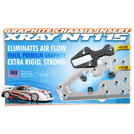 GRAPHITE CHASSIS INSERT REAR - 331192 - XRAY