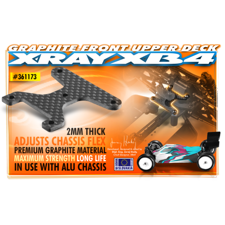 GRAPHITE FRONT UPPER DECK 2.0MM - XRAY