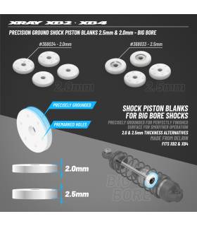 PRECISION SHOCK PISTON BLANKS 2.0MM - BIG BORE (4) - XRAY - 368034