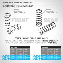 FRONT BIG BORE CONICAL SPRING-SET L42.5MM -5 DOTS (2) - XRAY - 368385