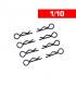 Clips carrosserie 1/10 noir (x8) - ULTIMATE - UR6411-N