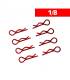 Clips carrosserie 1/8 rouge (x8) - ULTIMATE - UR6412-R