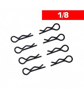 Clips carrosserie 1/8 noir (x8) - ULTIMATE - UR6412-N