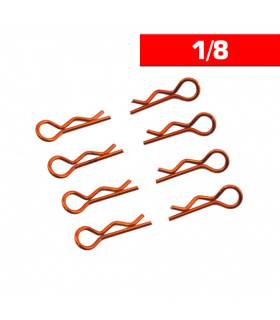 Clips carrosserie 1/8 orange (x8) - ULTIMATE - UR6412-G