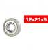 "12x21x5mm ""HS"" METAL SHIELDED BEARING SET (2pcs) - UR7848-2 - ULTI