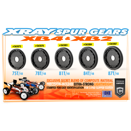 COMPOSITE 3-PAD SLIPPER CLUTCH SPUR GEAR 84T / 48 - XRAY