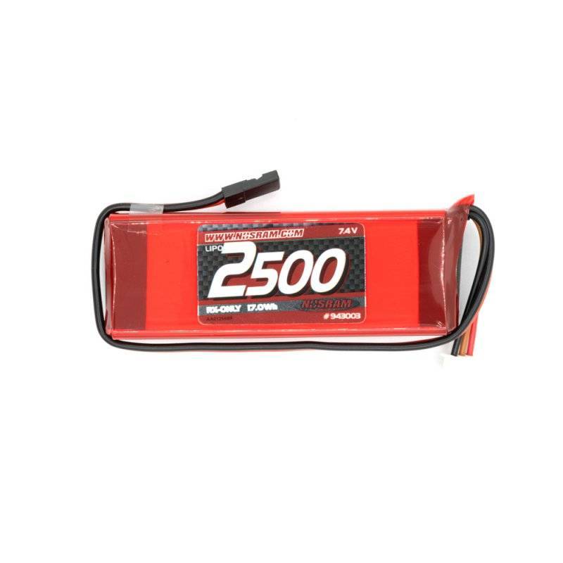 LiPo 2500mAh RX-Pack 2/3A Straight - 7.4V - NOSRAM LiPo 2500mAh RX-Pack 2/3A Straight - 7.4V - NOSRAM