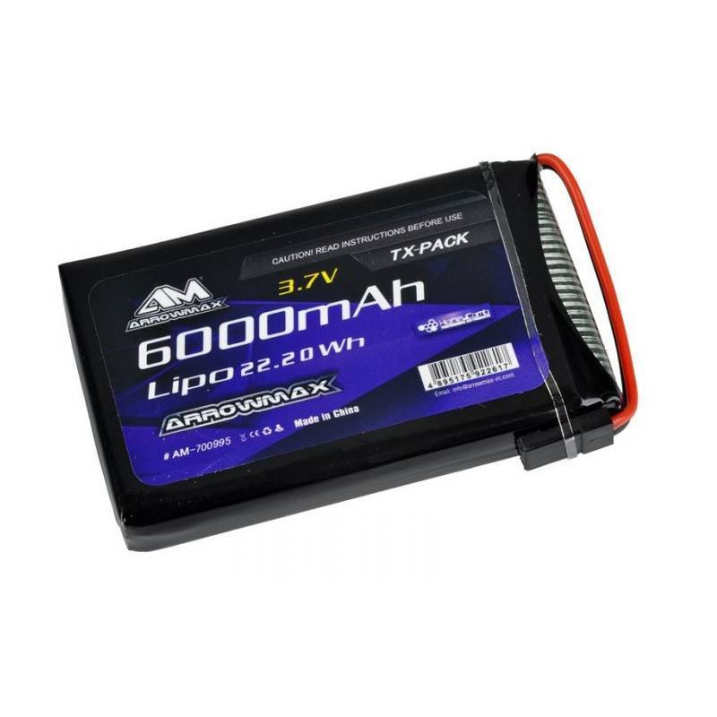 Arrowmax lipo 1S 6000mah 3.7V Sanwa M17 - ARROWMAX