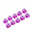 3MM. ALU. NYLON NUT W/FLANGED PINK (10pcs) - UR1503-PK - ULTIMATE