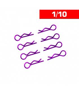 CLIPS CARROCERIA 1/10 L+ R PURPURA (8u.)