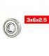 "3x6x2.5mm ""HS"" METAL SHIELDED BEARING SET (2pcs) - UR7810-2 - ULTI