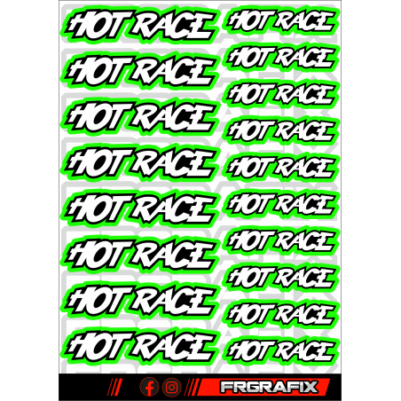 HOTRACE STICKER GREEN - FRGRAFIX