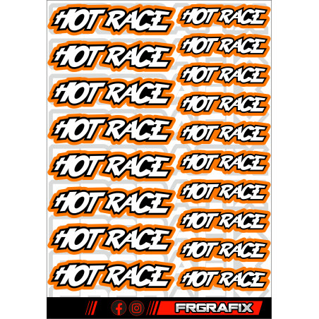 HOTRACE STICKER ORANGE - FRGRAFIX