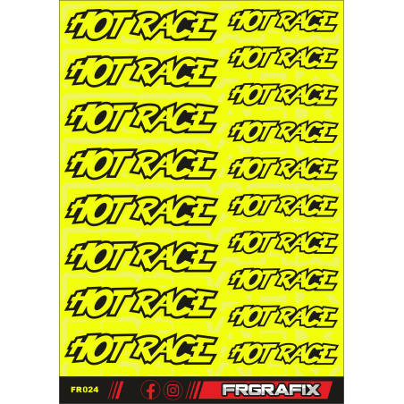 HOTRACE STICKER FLUORESCENT YELLOW  - FRGRAFIX