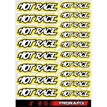 HOTRACE STICKER YELLOW - FRGRAFIX