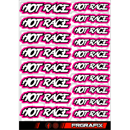 HOTRACE STICKER PINK - FRGRAFIX