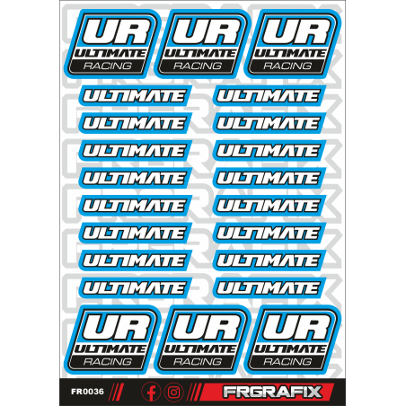 ULTIMATE RACING STICKER BLUE - FRGRAFIX