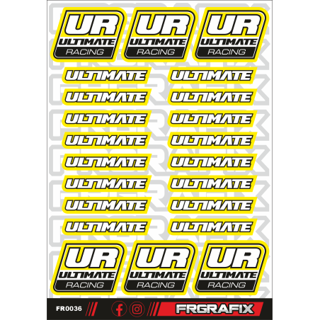 PEGATINA ULTIMATE RACING AMARILLA - ULTIMATE RACING STICKER YELLOW