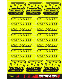 PEGATINA ULTIMATE RACING AMARILLO FLUOR - ULTIMATE RACING STICKER FLU