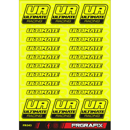 ULTIMATE RACING STICKER FLUORESCENT YELLOW - FRGRAFIX