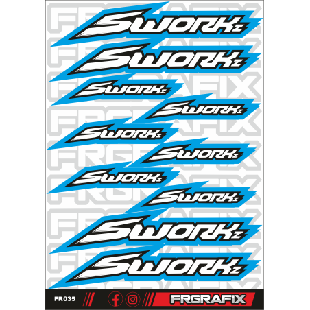 PEGATINA SWORKZ AZUL - SWORKZ STICKER BLUE