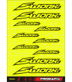 PEGATINA SWORKZ AMARILLO FLUOR - SWORKZ STICKER FLUORESCENT YELLOW